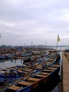 Fishing boats in Elmina port